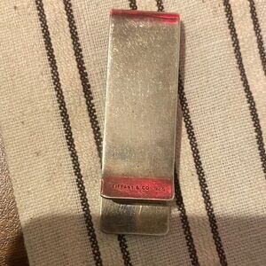 Tiffany & Co. Silver Money Clip with Red Accent